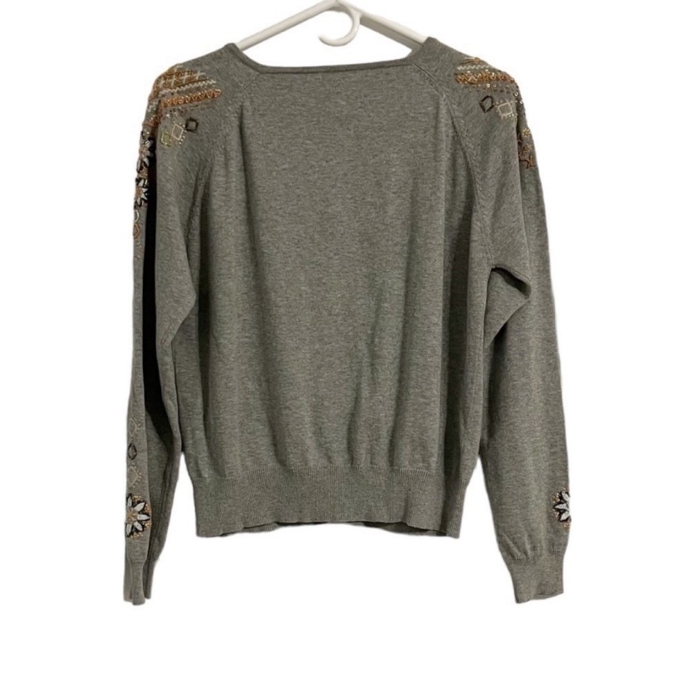 Sundance Marimba Gray Floral Embroidered
Beaded Gray Cardigan Sweater Medium - Picture 5 of 6